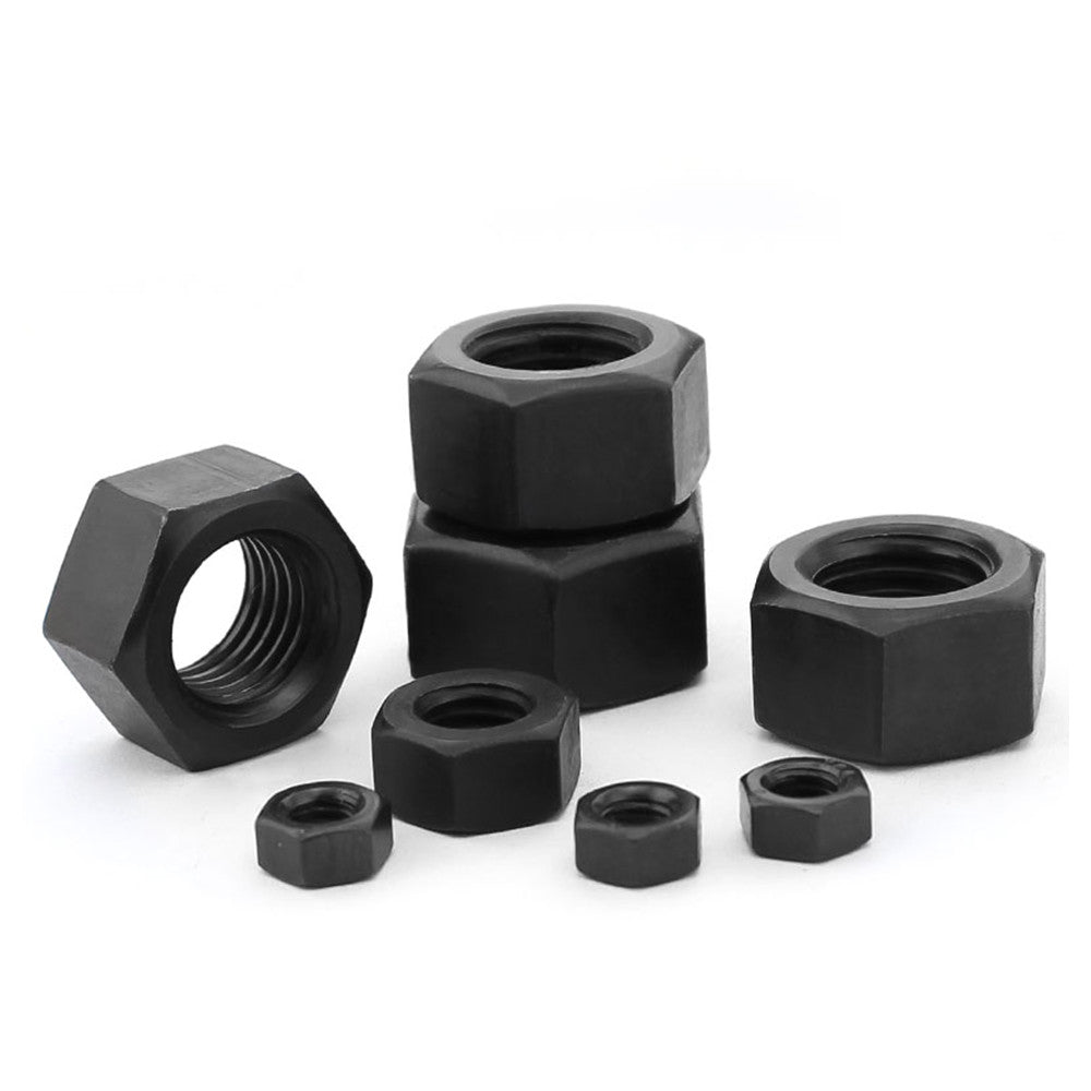M1.6 M2 M2.5 M3 M4 M5 M6 M8 M10 M12 Black Carbon Steel Metric Hex Nuts DIN934