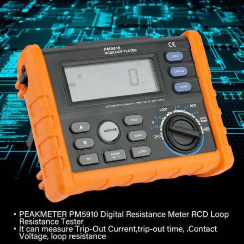 MS5910 Digital Resistance Meter RCD Loop Tester Voltmeter Multimeter Resistance