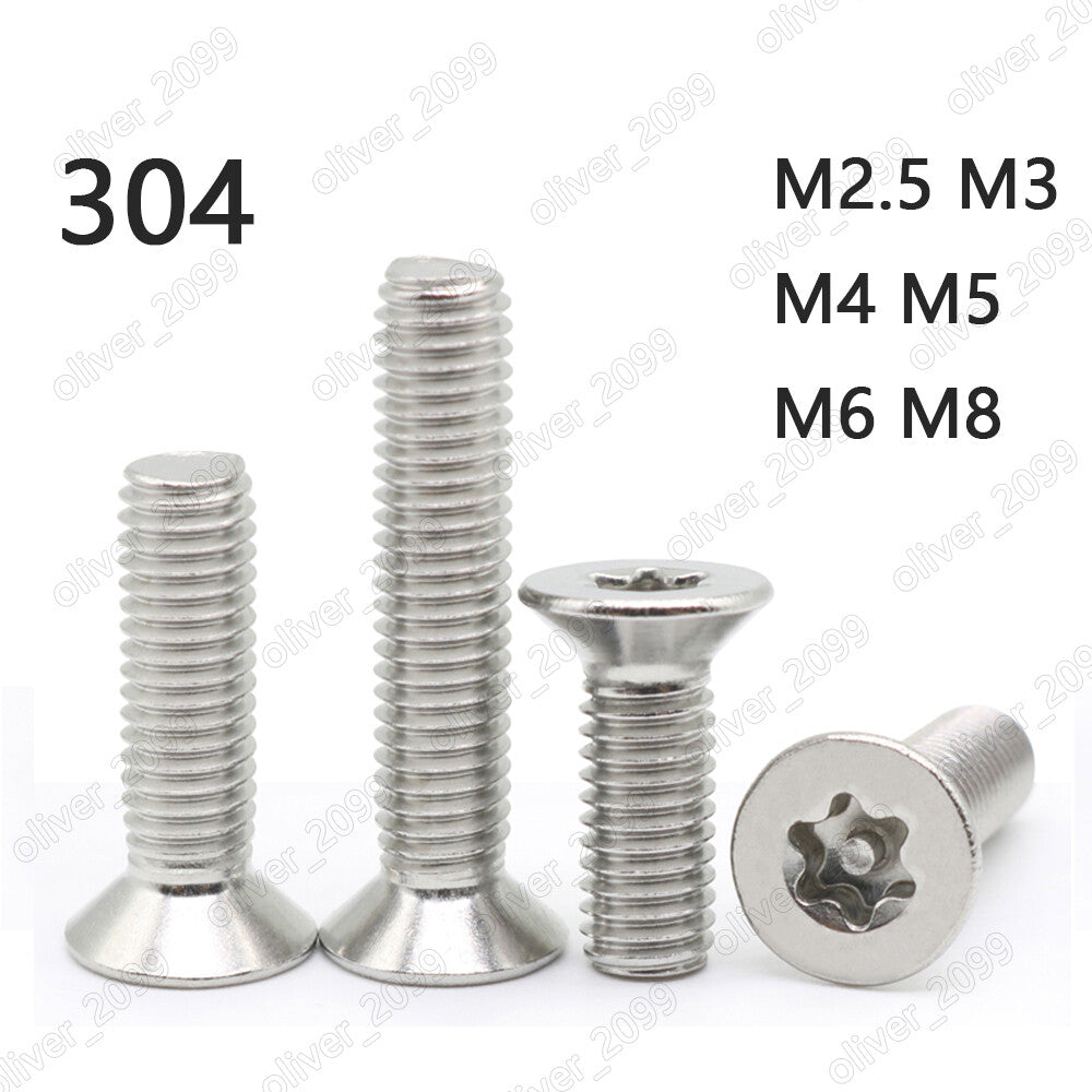 M2.5 M3 M4 M5 M6 M8 304 Stainless Steel Pin Tamper Torx Security Flat Head Screw