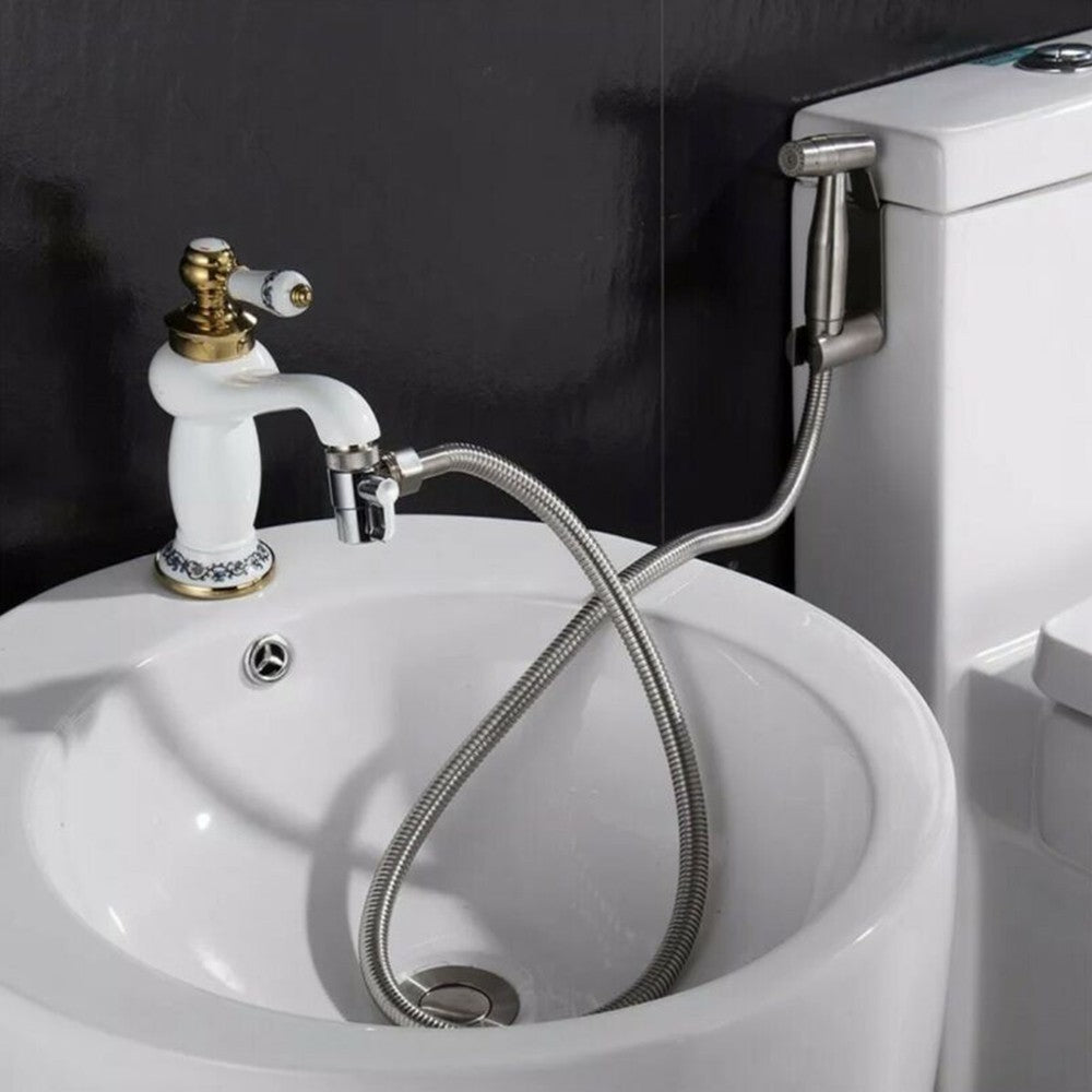 ya 14 Sink Valve Diverter Faucet Splitter Hose Adapter ABS Washers Toilet Brass