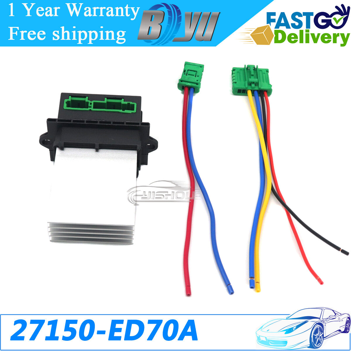 ya 6 6.12 New 27150ED70A Blower Motor Heater Fan Resistor for Nissan Tiida for Peugeot for Renault