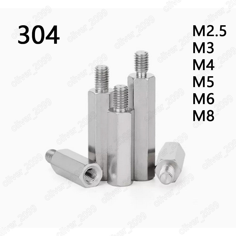 Male-Female 304 Stainless Steel Hex Column Standoff Support Spacer M2.5 M3 M4-M8