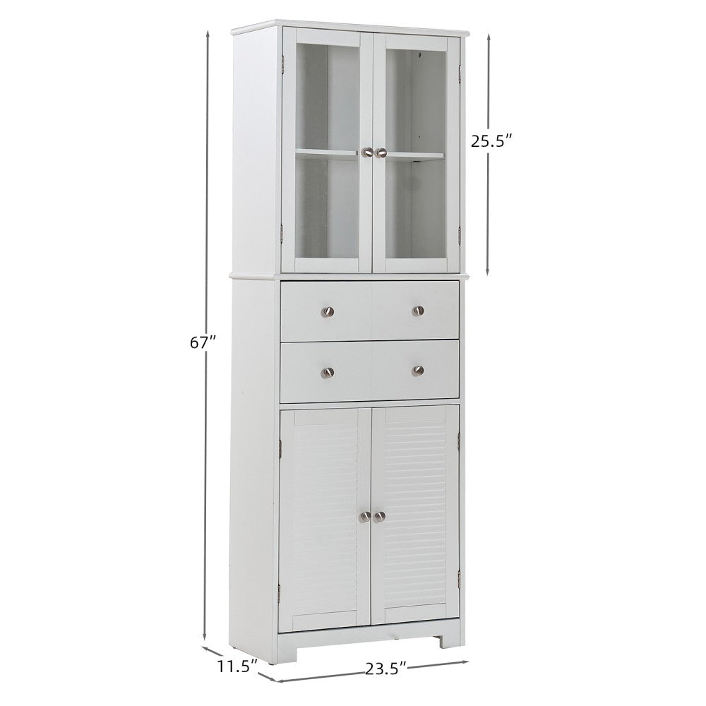 ya 28 For Kitchen 67 Tall Kitchen Pantry Cabinet White ÿ Doors+Shelves+Drawer Storage