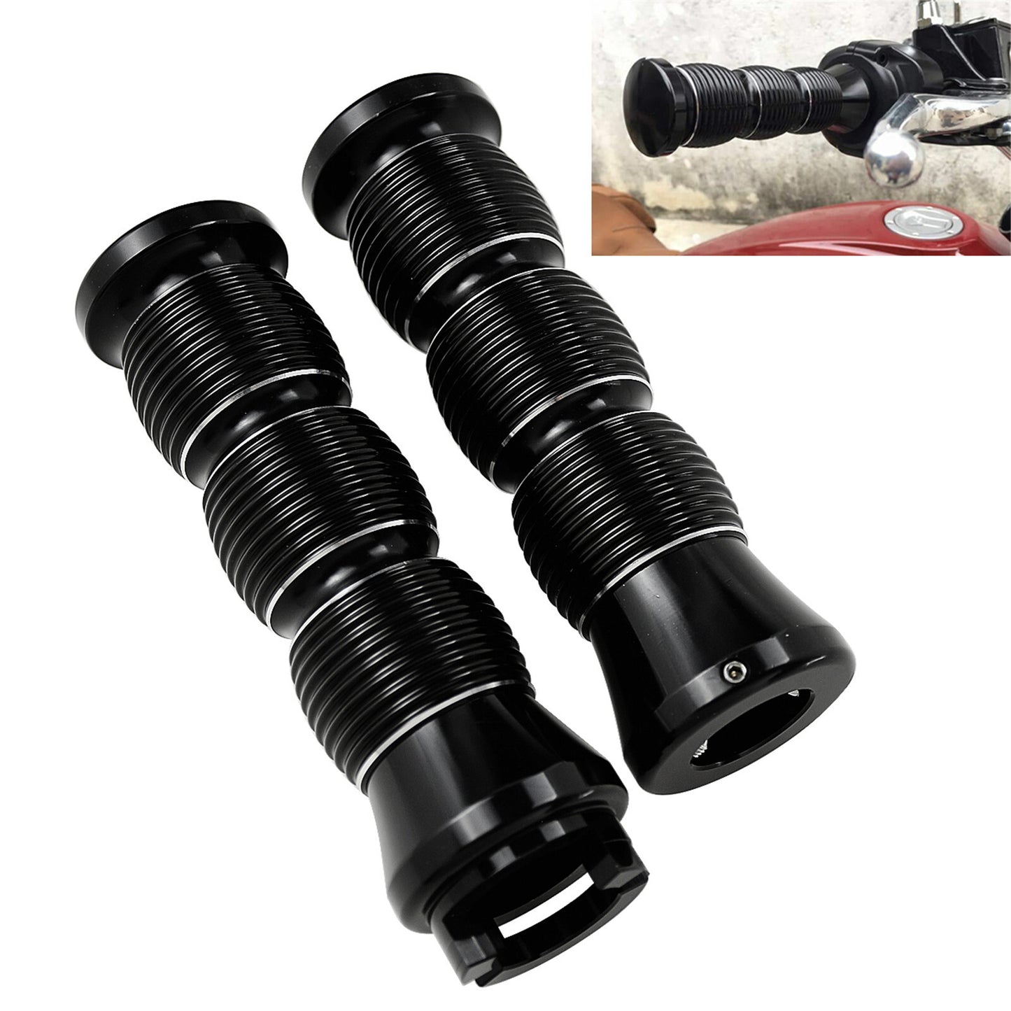 ya 2 7.15 7/8inch 22mm Black Handlebars Hand Grips Fit For Indian Scout Bobber 2015-2022