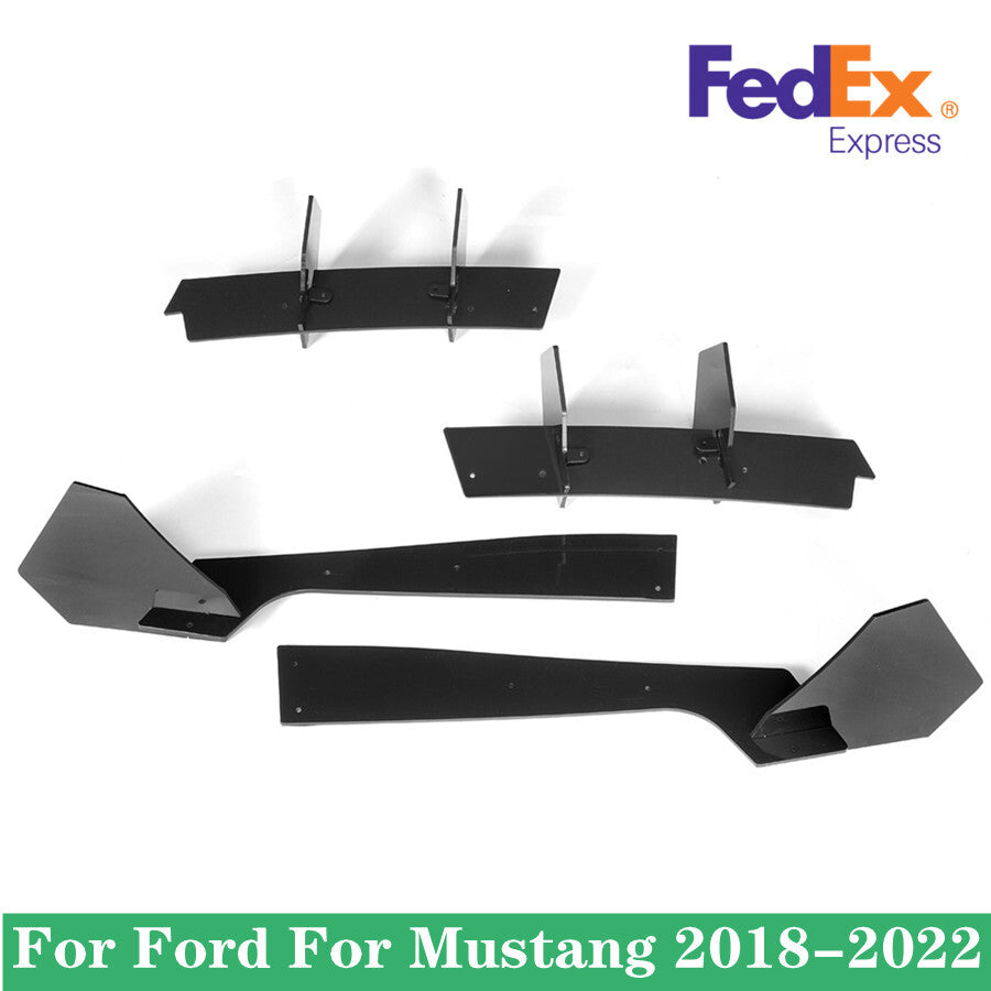 ya 4 6.17 Car Rear Lip Diffuser & Rear Side Splitters Black For 2018-2022 for Ford for Mustang
