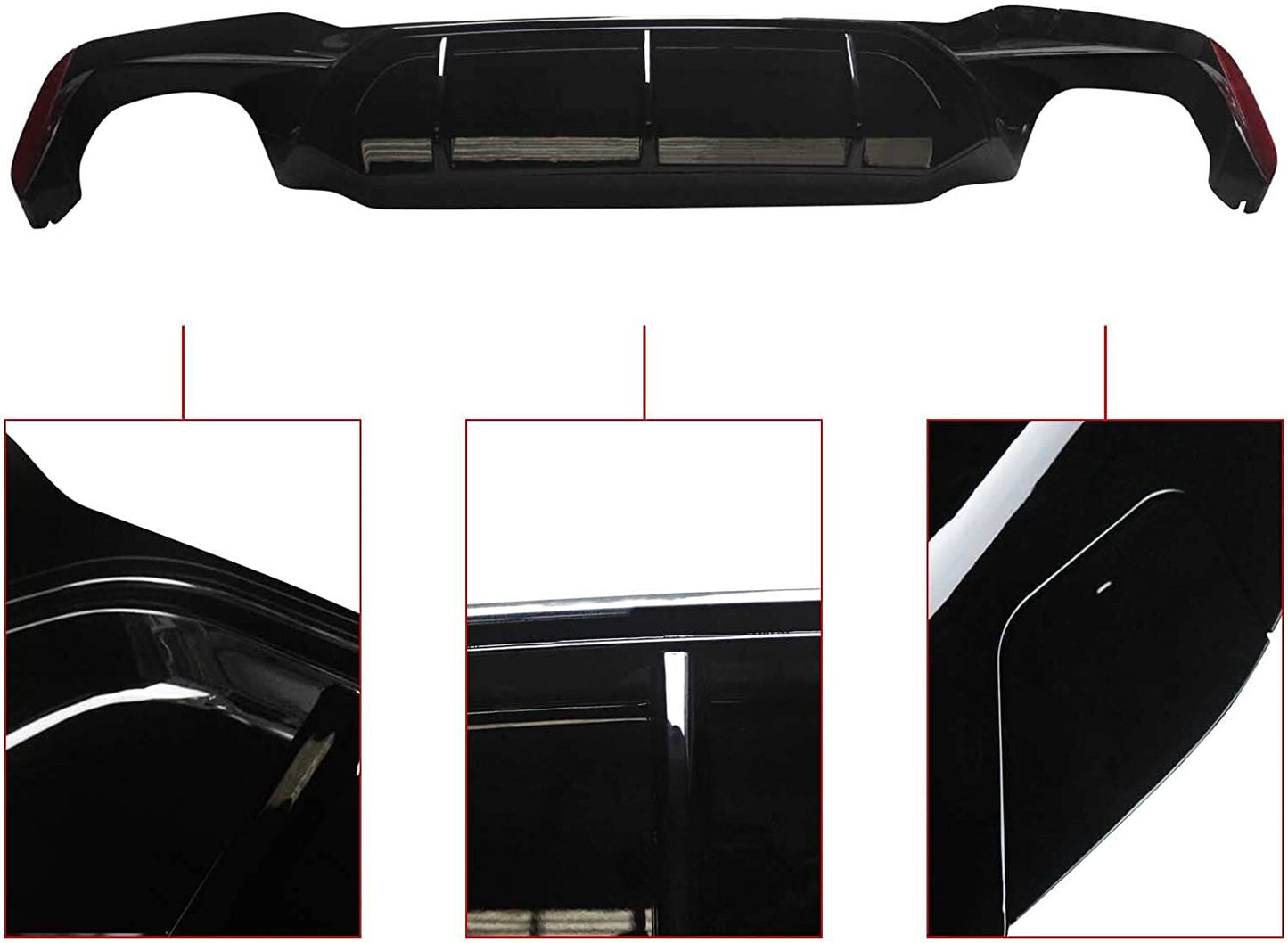 ya 4 6.17 M5 style gloss black rear diffuser for 17-23 for BMW G30 5 series with M sport bumper