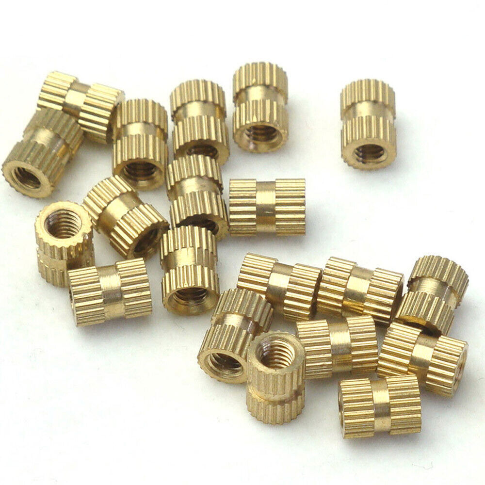50Pcs M4 Brass Thread Inserts Nut Copper Injection Plastic Knurl Nut Variou Size