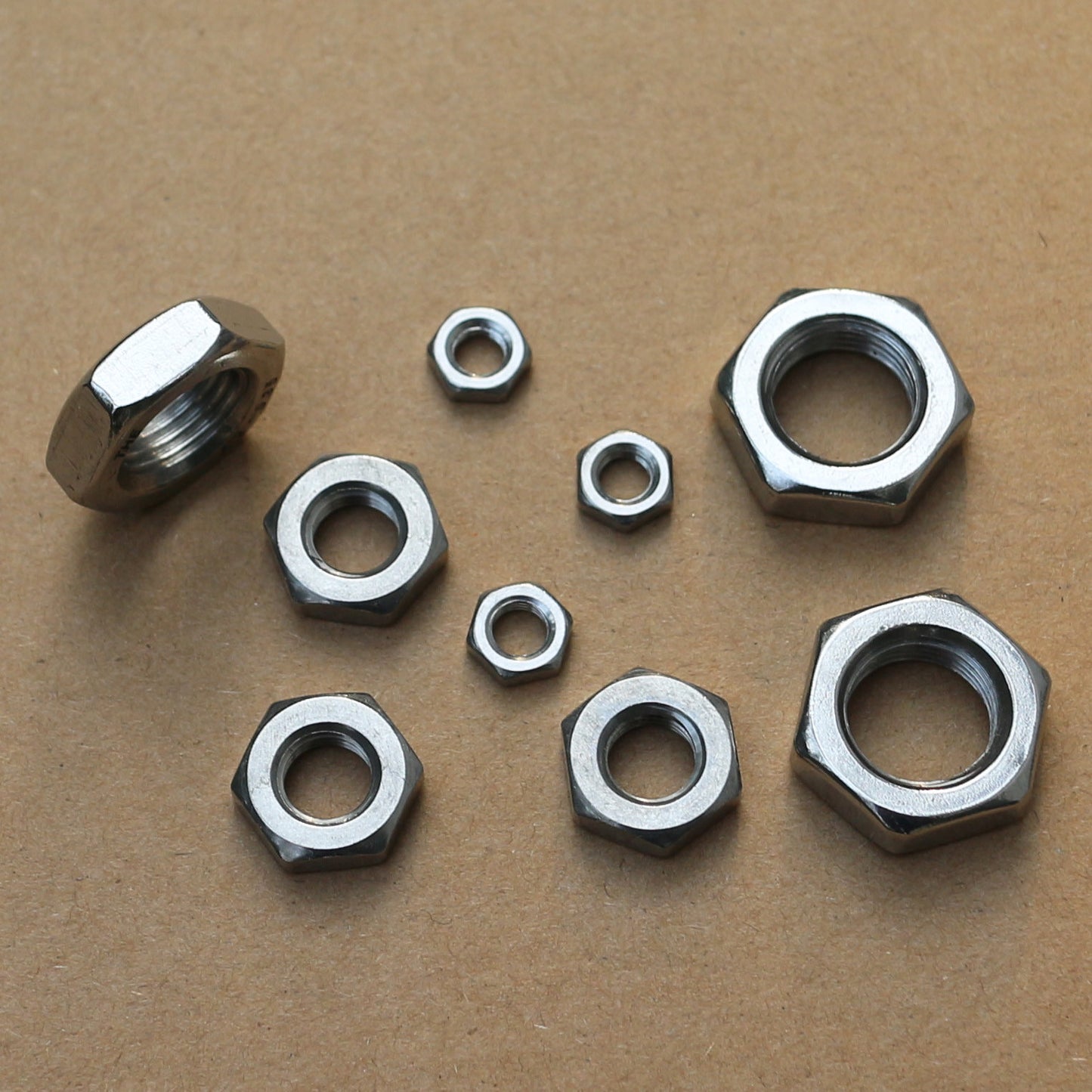 304 Stainless Steel Select Size M4 - M16 Thin Hex Nuts Left Hand Thread