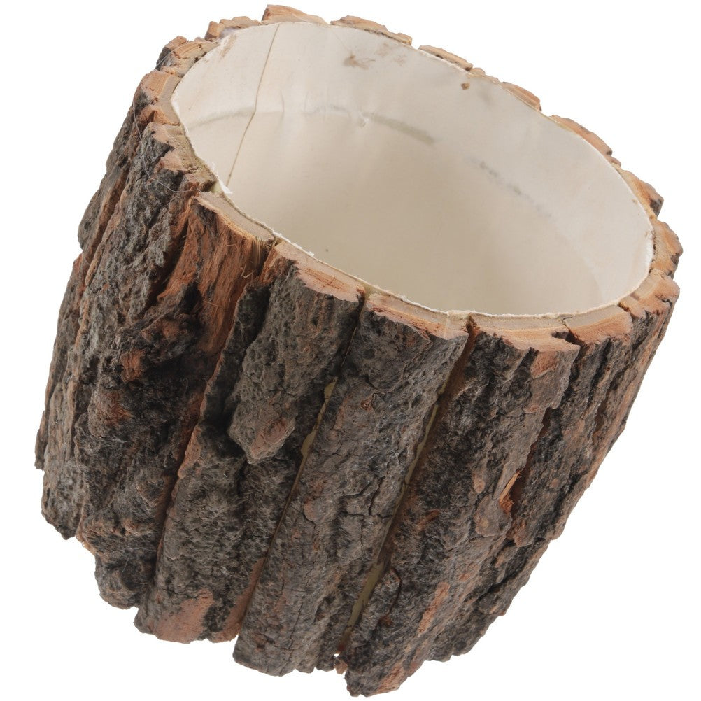 ya 14 Wood Bark Flower Pot Rustic Succulent Planter Farmhouse Flower Bucket Wood Log