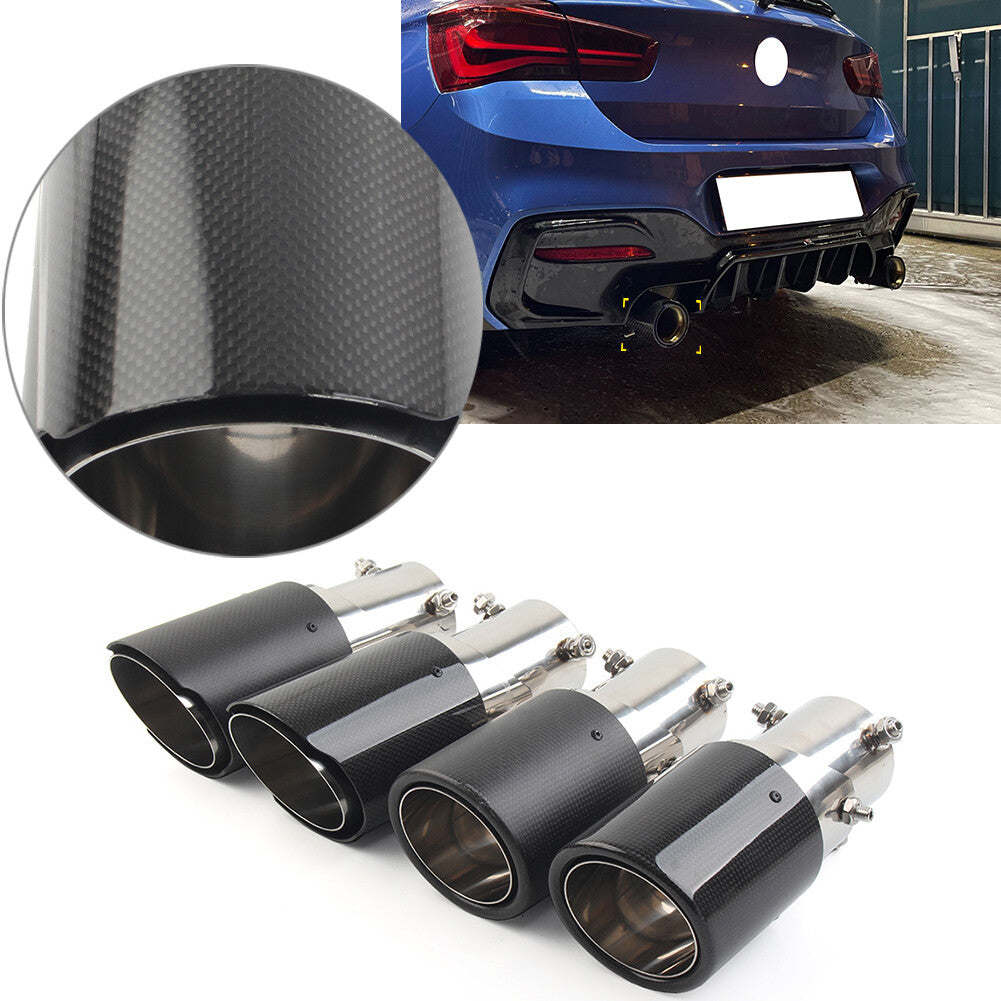 ya 4 6.17.2 Universal Automobile Pipe Muffler Inter 76mm Round Outlet 101mm Car Tip