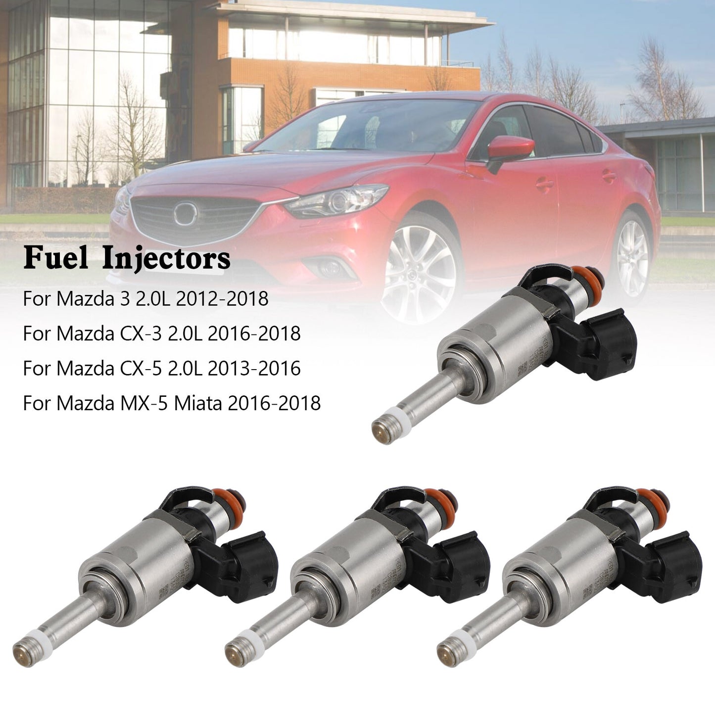 ya 1 8.5.1 4PCS Fuel Injectors PE01-13-250C for Mazda 3 CX-3 CX-5 2.0 2012-18 PE01-13250B