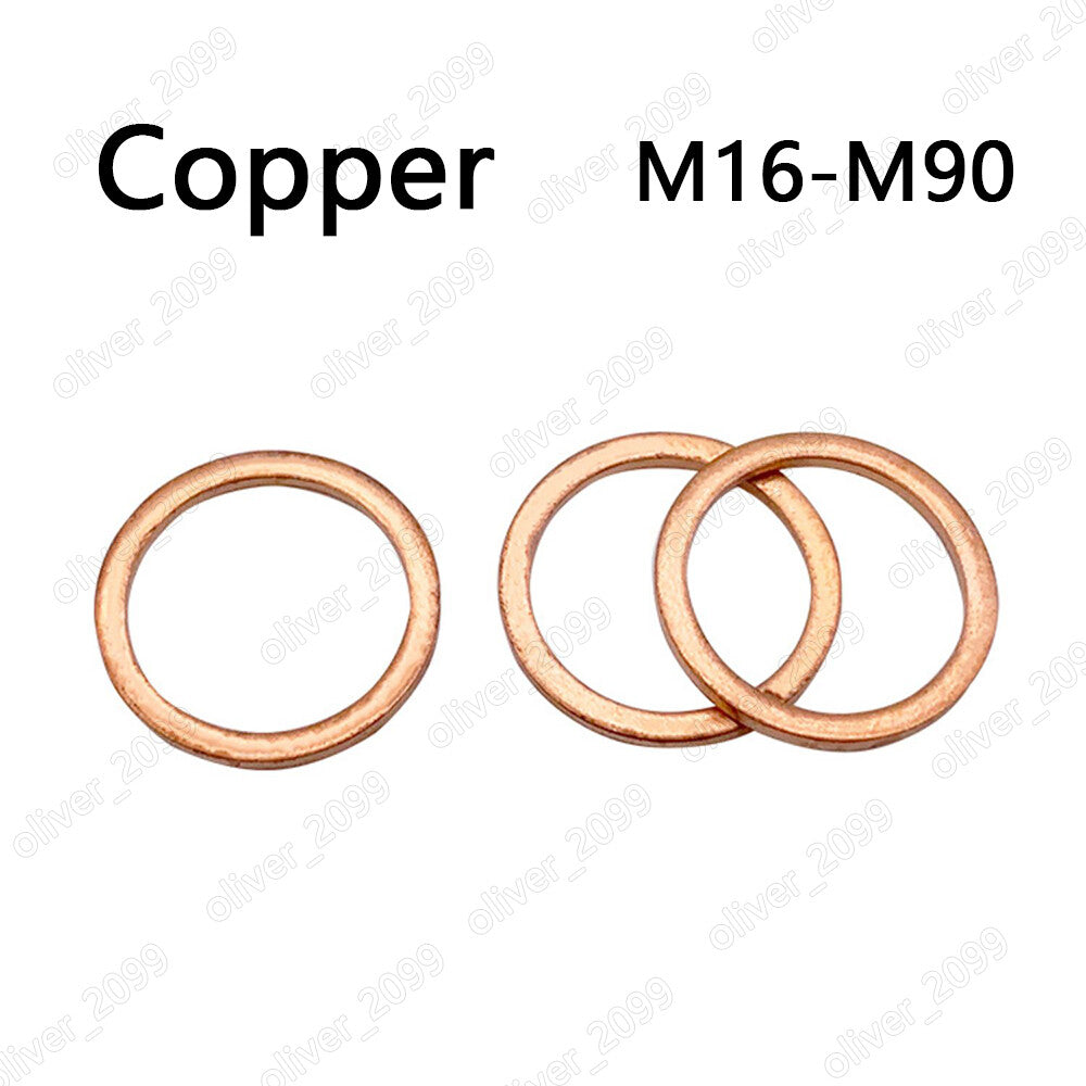99.9% Pure Copper Ring Seals and Gaskets DIN7603 M16 M17 M19 M20 M21 M22 M24-M90