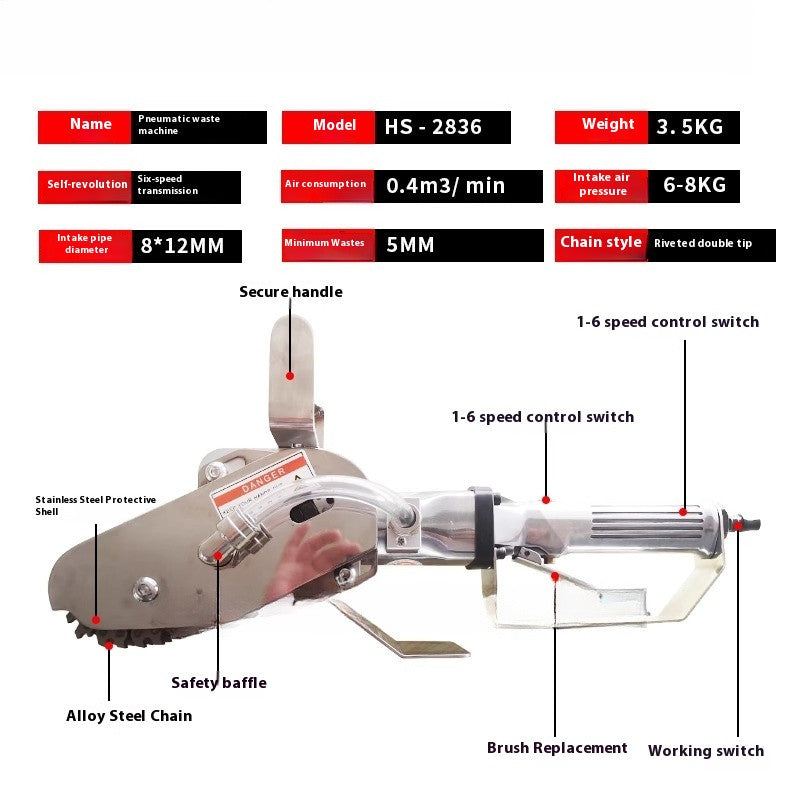 ya 14 Portable Pneumatic Waste Stripper Cardboard Paper Strip Machine Trimming Tool
