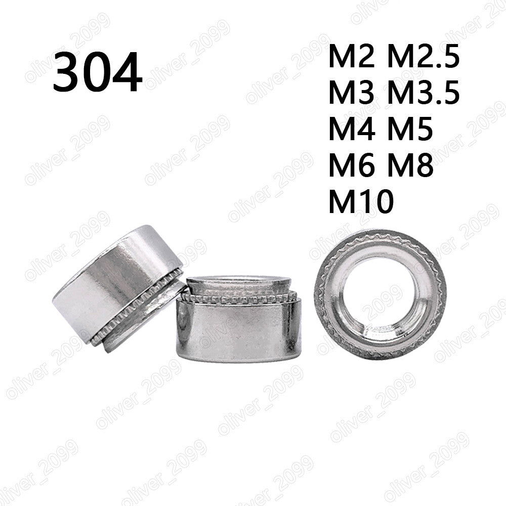304 Stainless Steel Round Rivet Nuts M2 M2.5 M3 M3.5 M4 M5 M6 M8 M10