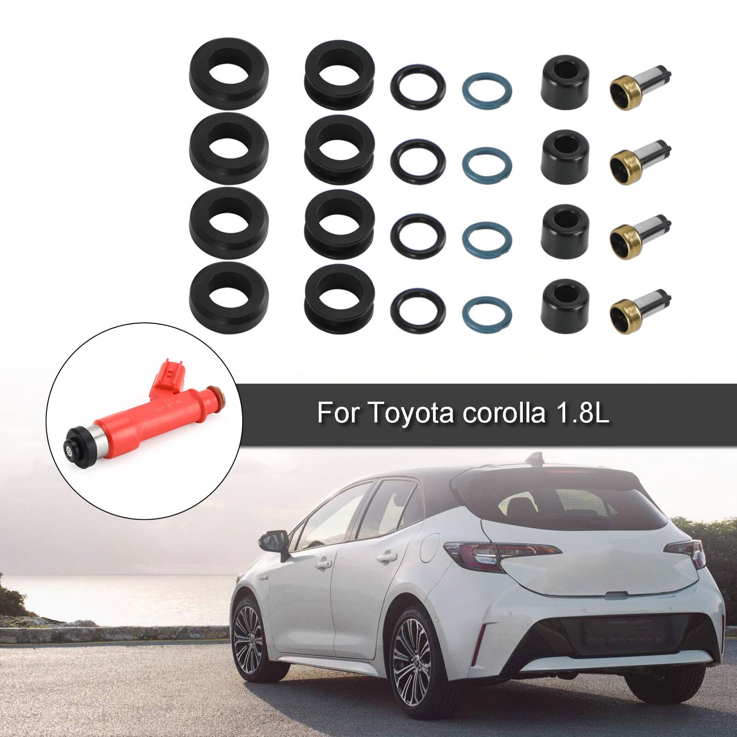 ya 1 8.5.2 4PCS Fuel Injectors Repair Seal Kit 1001-87F90 for Corolla 1.8L for Lotus U1