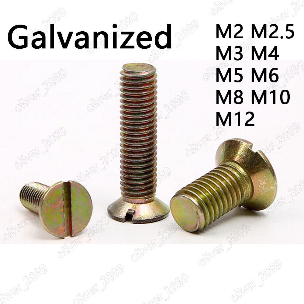 Color Zinc Steel Slotted Countersunk Flat Head Screws M2 M2.5 M3 M4 M5 M6 M8 M10