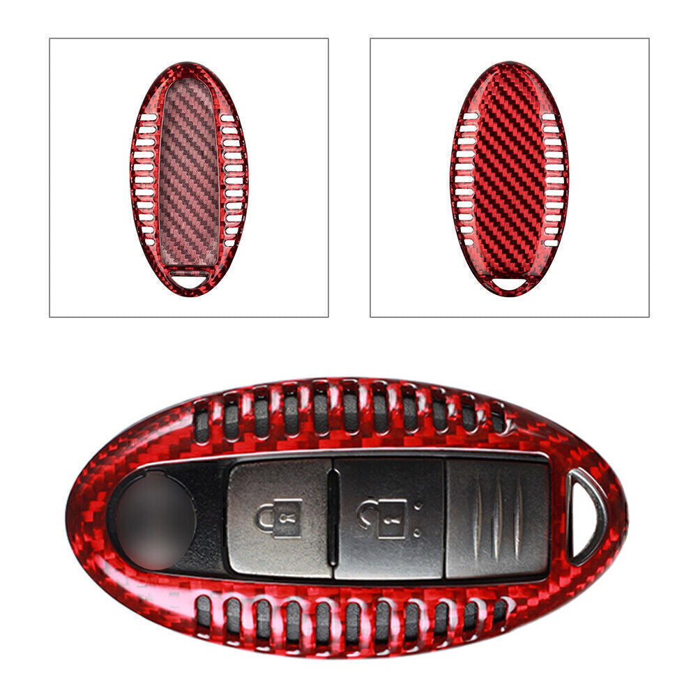 ya 10 5.28 Carbon Fiber Remote Key Shell Cover Case for Infiniti Q50 Q60 Q70 QX56 QX60 Red