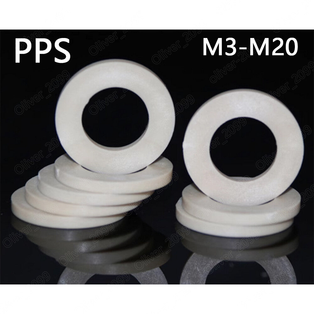 PPS Polyphenylene Sulfide Plastic Flat Washers Insulation M3 M4 M5 M6 M8 M10-M20
