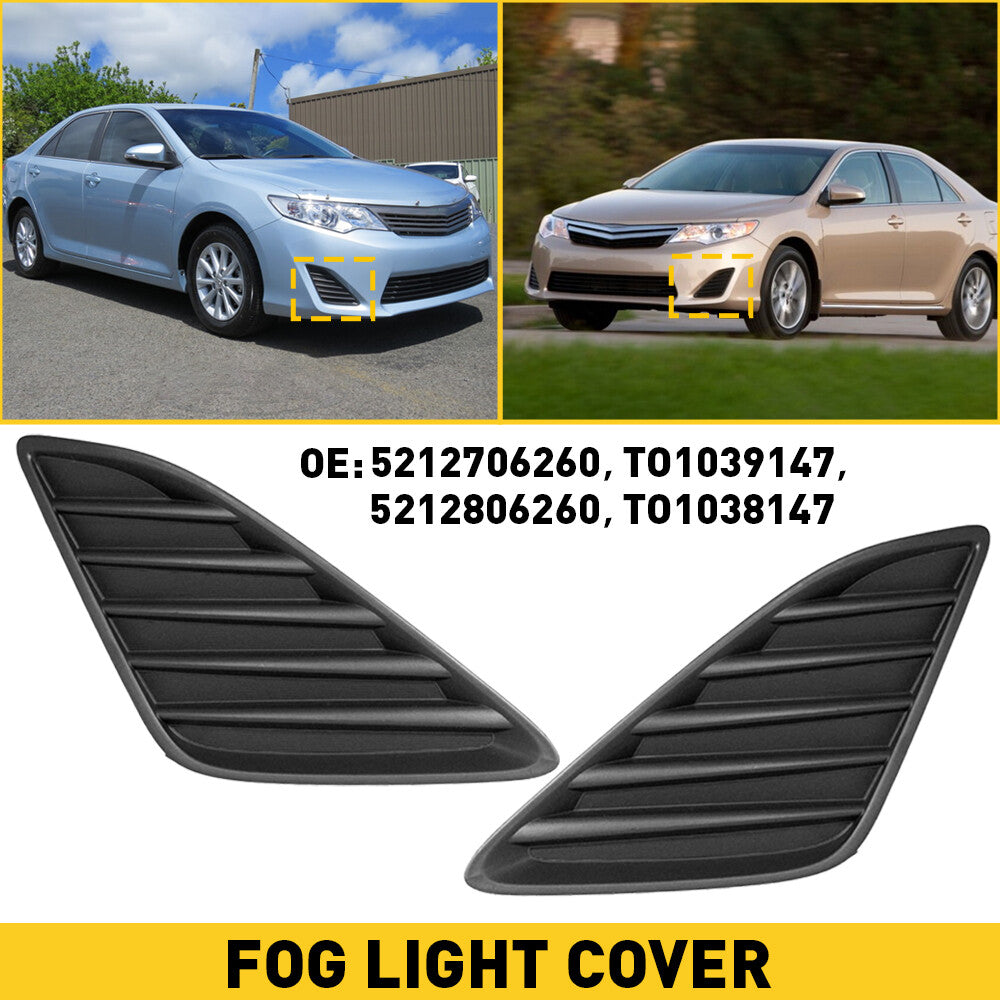 ya 1 8.5.4 Pair for Camry 2012-2014 Left & Right Fog Light Covers Bumper Bezel Cover