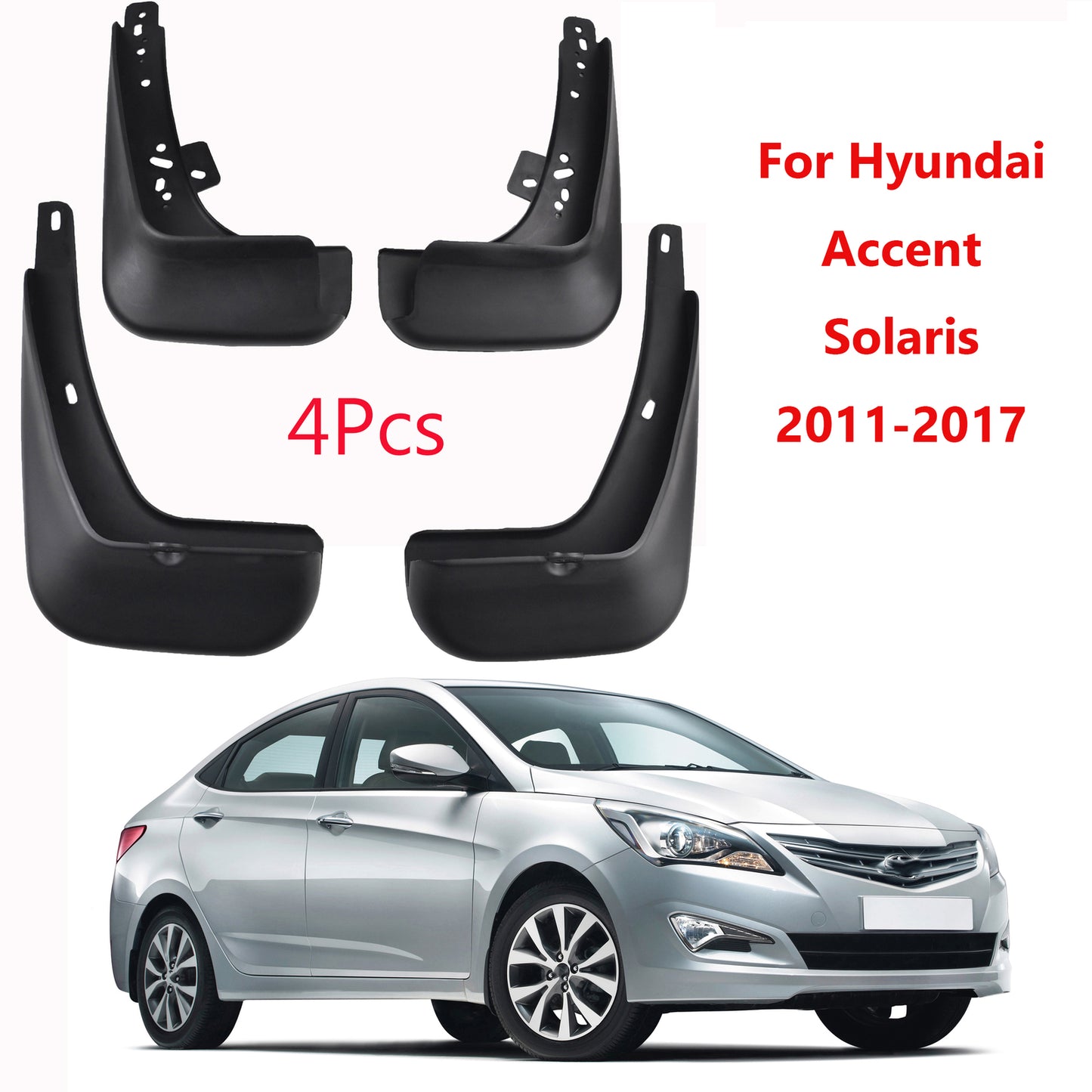 ya 7 6.10.2 Set Mudguards for Hyundai Accent Car Fender mud flaps Splash Guards 2011-2018