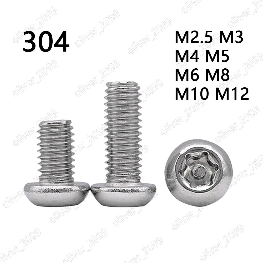 M2.5 M3 M4 M5 M6 M8 M10 M12 Pin Tamper Torx Button Head Security Machine Screws