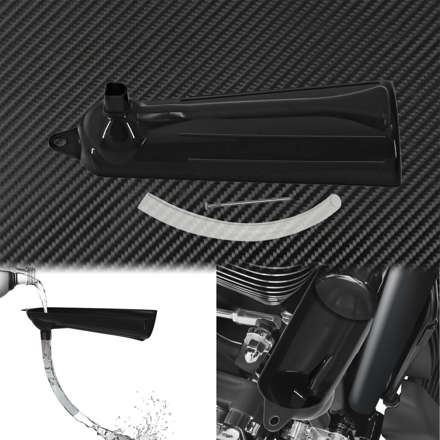 ya 1 6.30 1X Transmission Crankcase Fill Oil Catcher Drain Drip- Funnel Fit for Harley