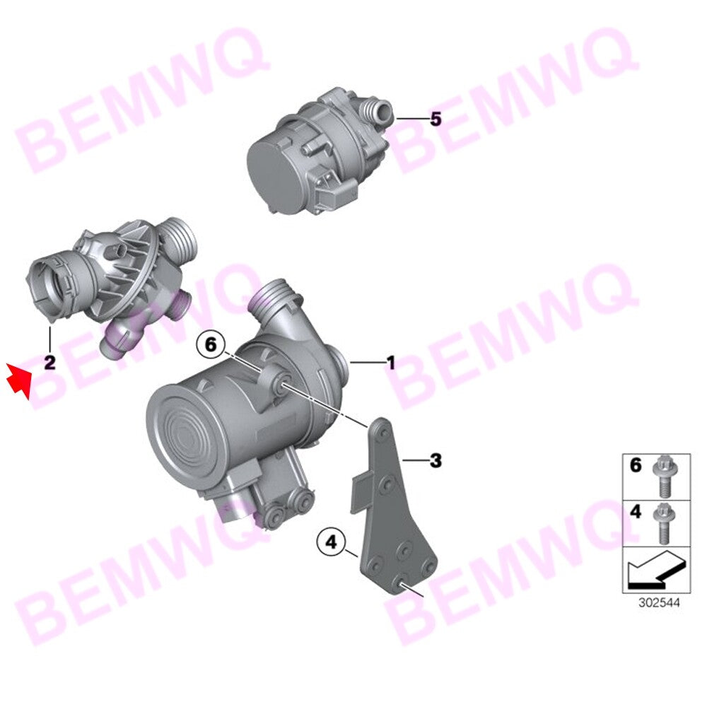 ya 11 10.28 Coolant thermostat housing assembly suitable for F15, X5, F16, X6, 335i, 43