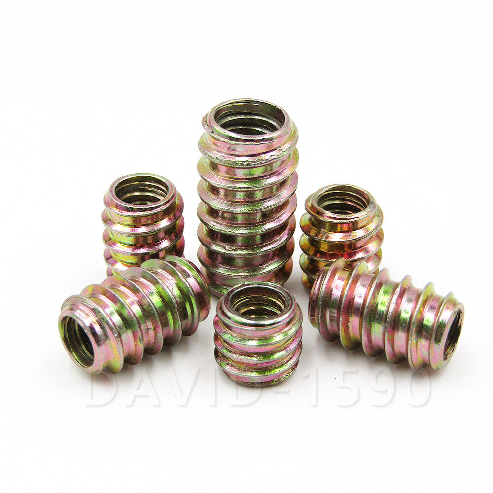 M4 M5 M6 M8 M10 Steel Furniture Bolt Headless Screws Nut Threaded Wood Inserts