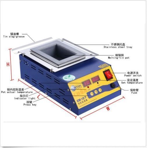 Digital Preheating Soldering Pot / Preheat Station Square Tin Pot 900W CM-150s