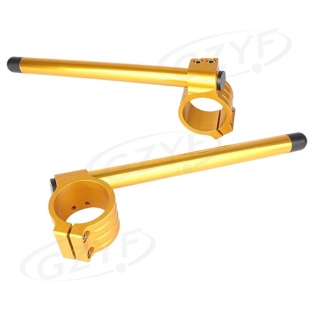 ya 2 6.26 For Cafe Racer Universal Gold Clip-On Motorcycle 7/8 Handlebars 50mm Fork Tube