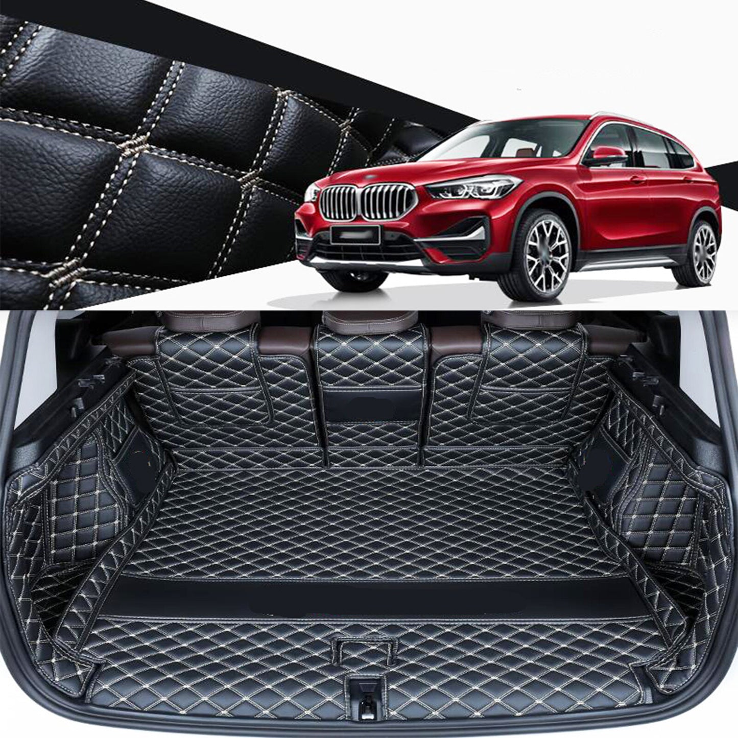 ya 7 6.10.3 Full encirclement Boot Cargo Liner Tray Rear Trunk Floor Mat for BMW X1 2016-21