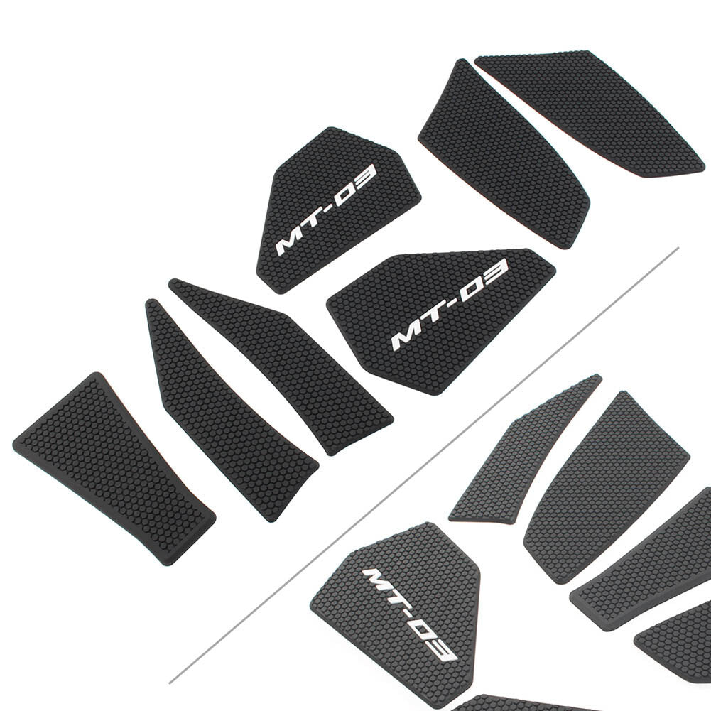 ya 7 6.11 Tank Side Knee Pads Rubber Grips Stickers for Yamaha MT 03 MT-03 2021+ Black
