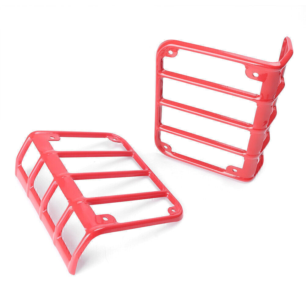 ya 2 6.29 2x Red Rear Tail Light Lamp Guard Cover Fit 2007-2017 16 for Jeep for Wrangler JK Sahara