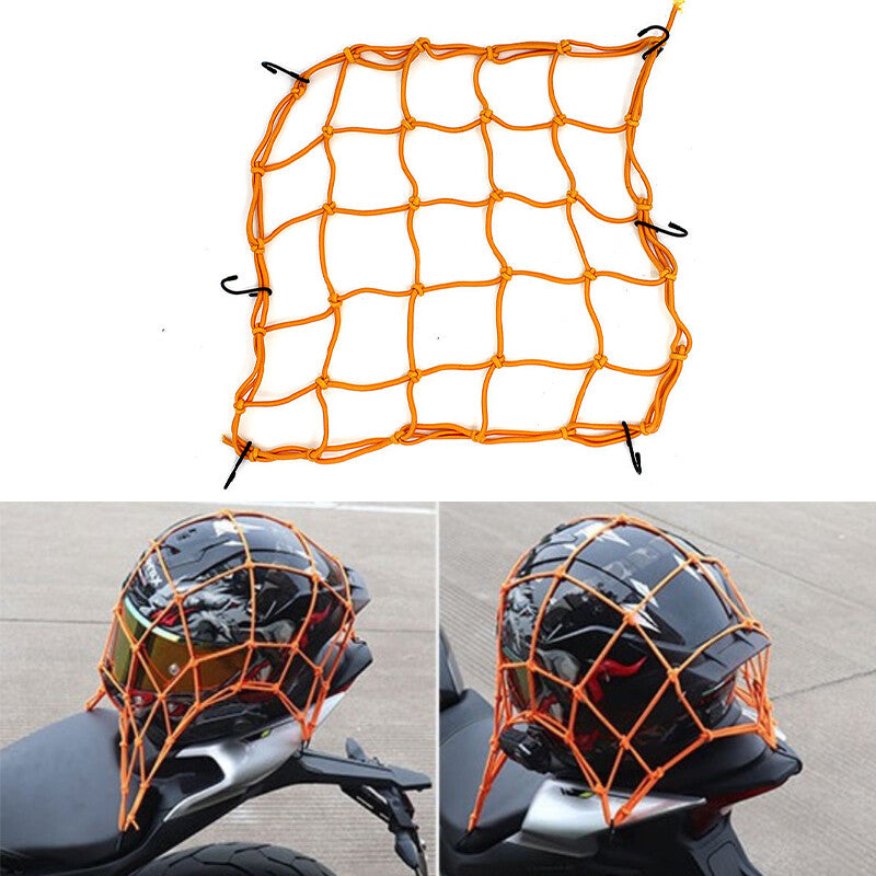 ya 12 5.21 40*40CM Motorcycle Elasticated Luggag Cargo Net Strong Webbing Straps Tie Yellow