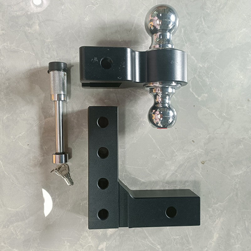 ya 5 8.7 Adjustable trailer hitch double ball mount fits 2-inch receiver 6-inch drop hitch