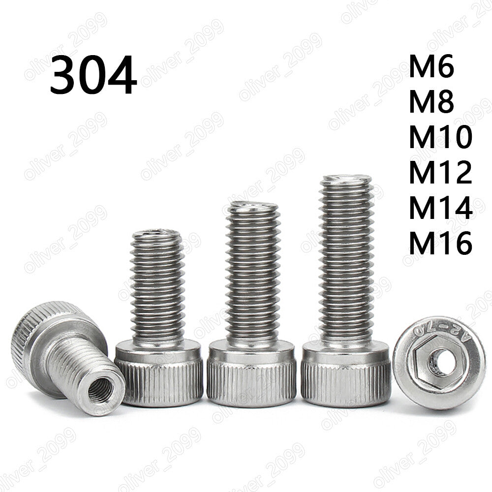 304 Stainless Steel Hex Socket Bolts Cap Head Screws Hollow Thread Conversion