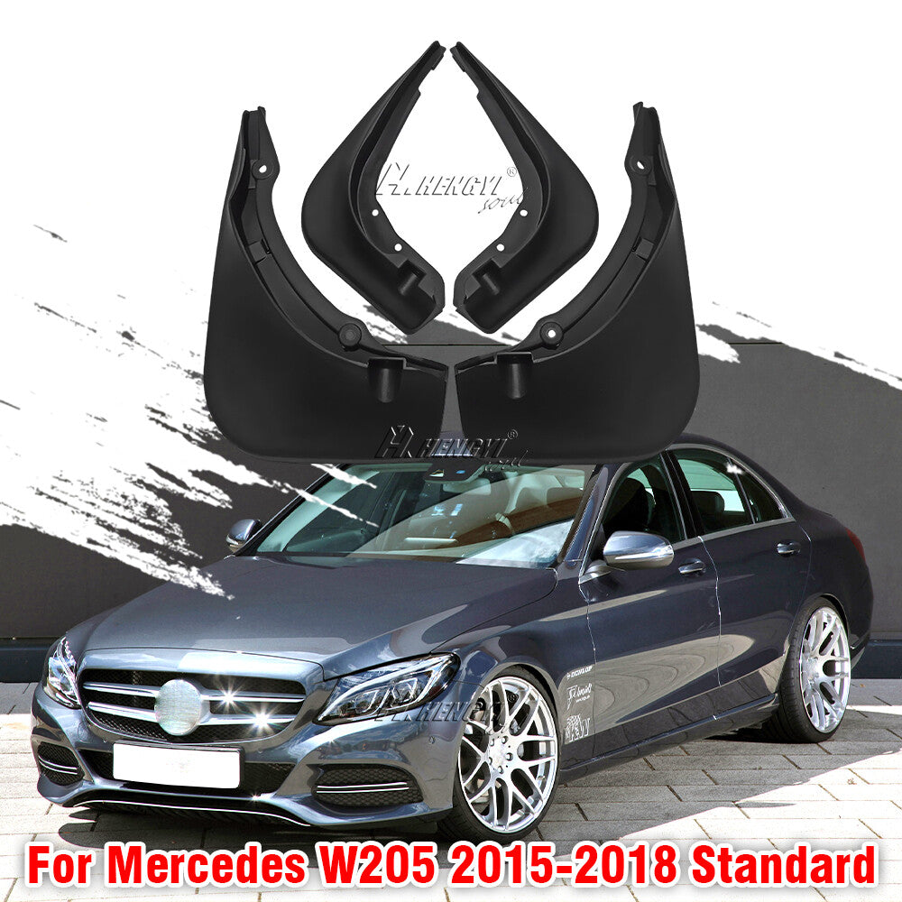 ya 7 6.10.2 4X Mud Flaps Splash Guard for Benz C-Class W205 Sedan 2015-2018 Avantgarde-Line