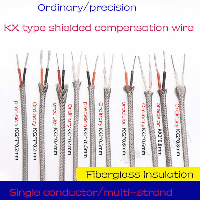 Kx Type Stainless Steel Shielded Thermal Compensation Wire Glass Fiber Braided
