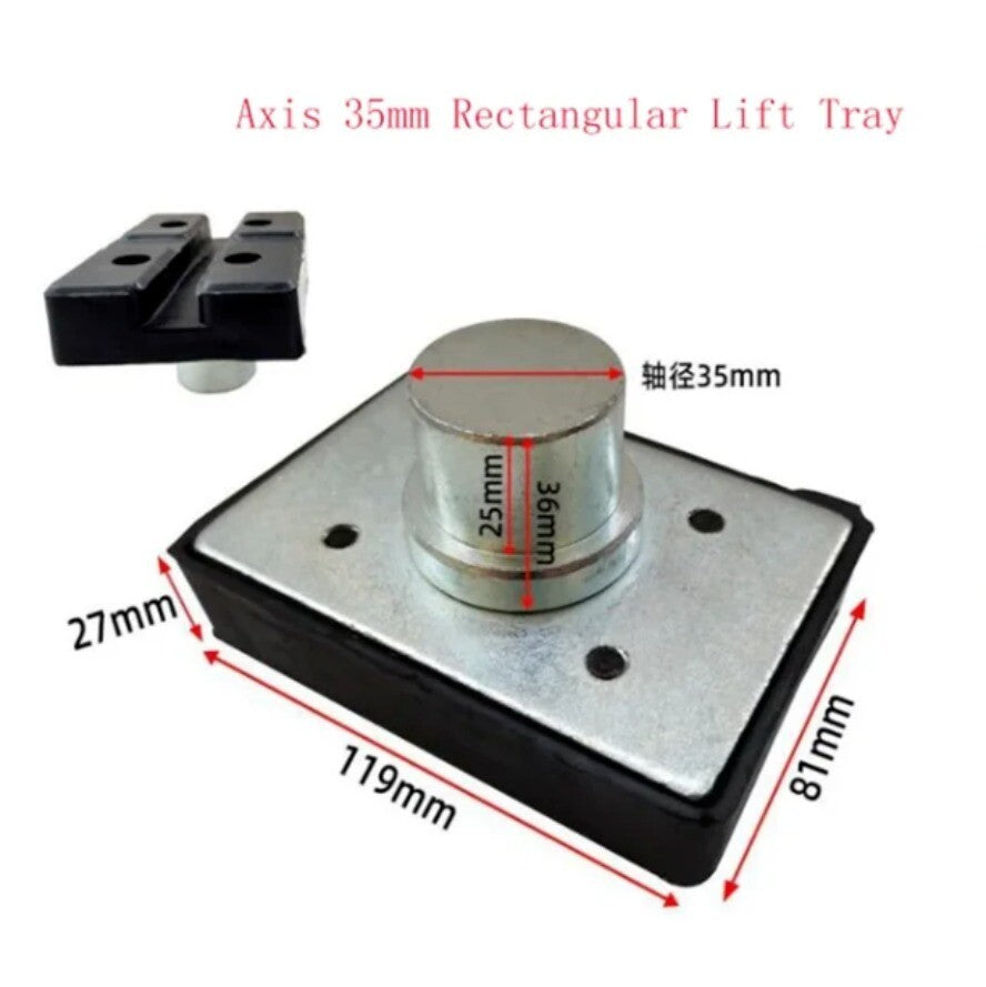 ya 1 7.1 1x Car Lift Rectangular Rubber Tray Heightening Feet Pads Shaft diameter 35/38mm