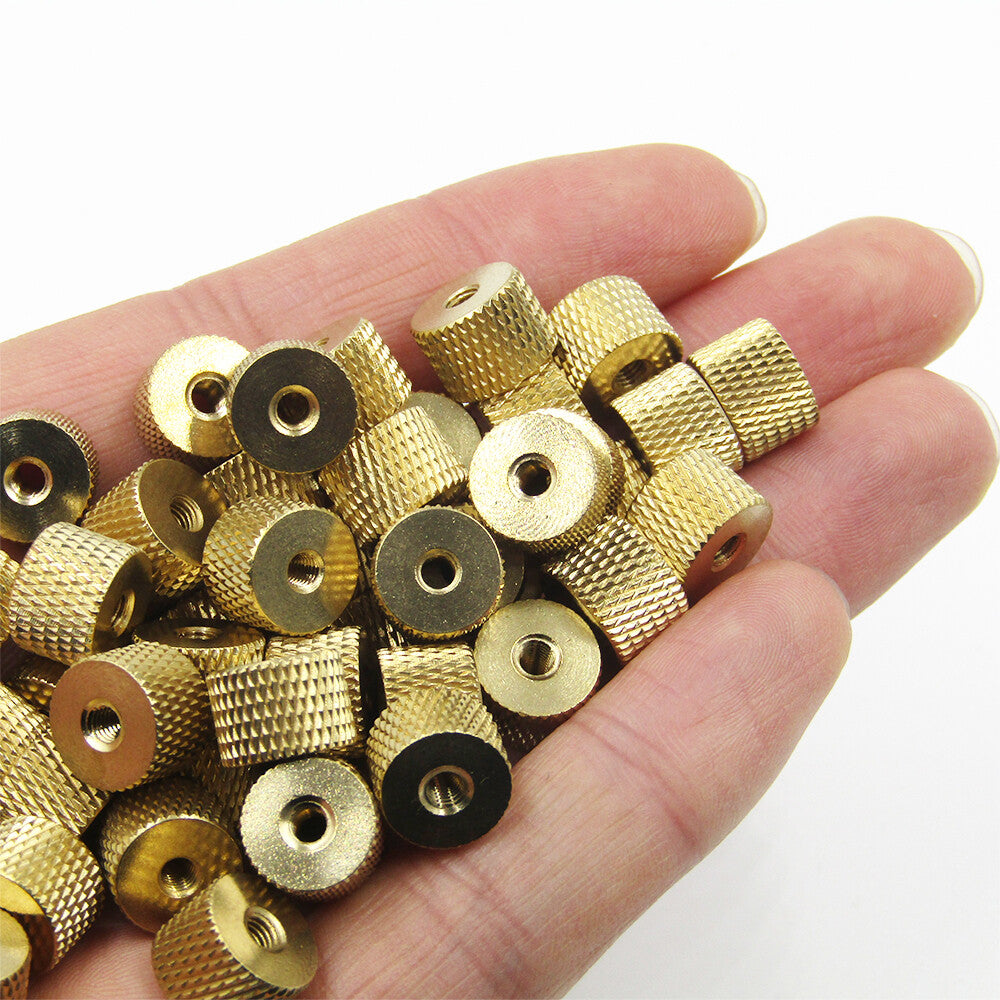 Brass Nut Cylindrical Adjust Knurled Thumb Nut for Water Cooling PC Case Model