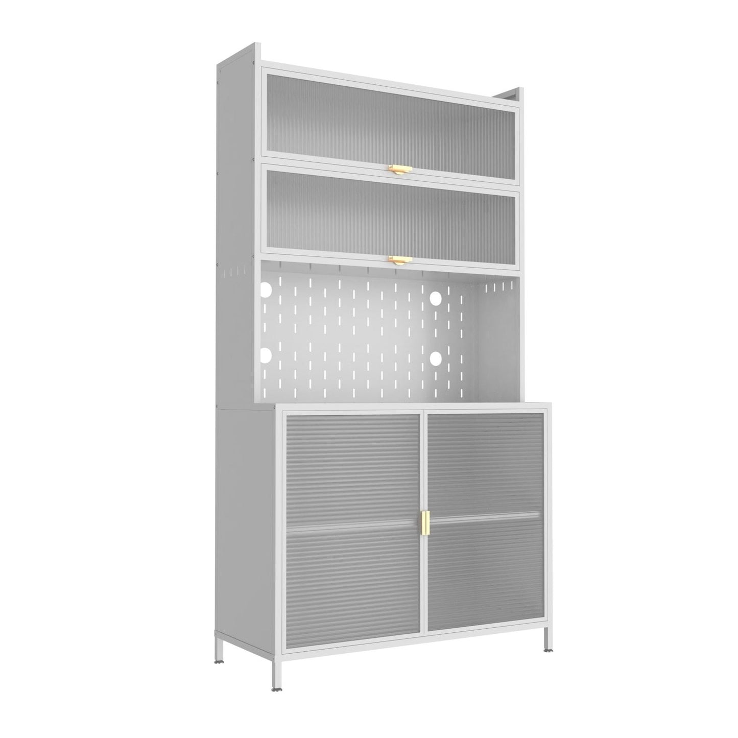 ya 28 6 Level Flip Door Pantry Cabinet Glass Doors Are For Kitchens And Living Rooms.