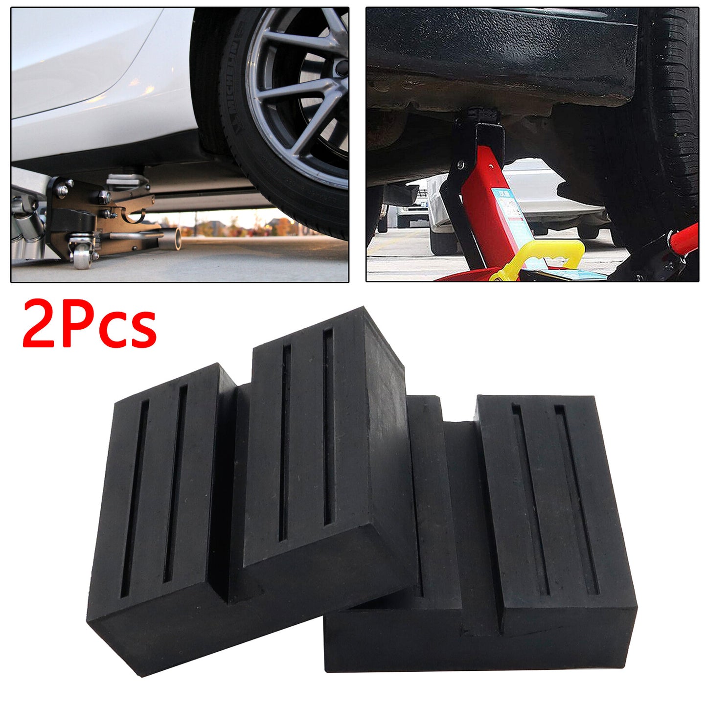 ya 1 6.30 2X Rubber Jack Pad with Slot for Hydraulic for Ram p Jack Trolley Jacking Pad Adapter
