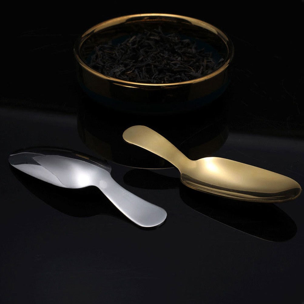 ya 26 4 Pcs Tea Scoop for Loose Dessert Short Handle Spoon Stainless Steel