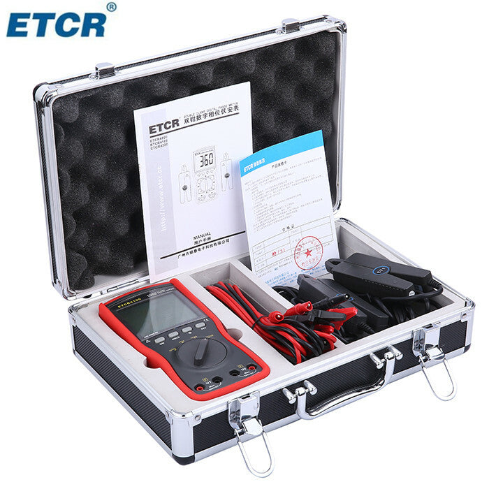 NEW ETCR4100 Double Clamp Digital Phase Meter ETCR-4100 b