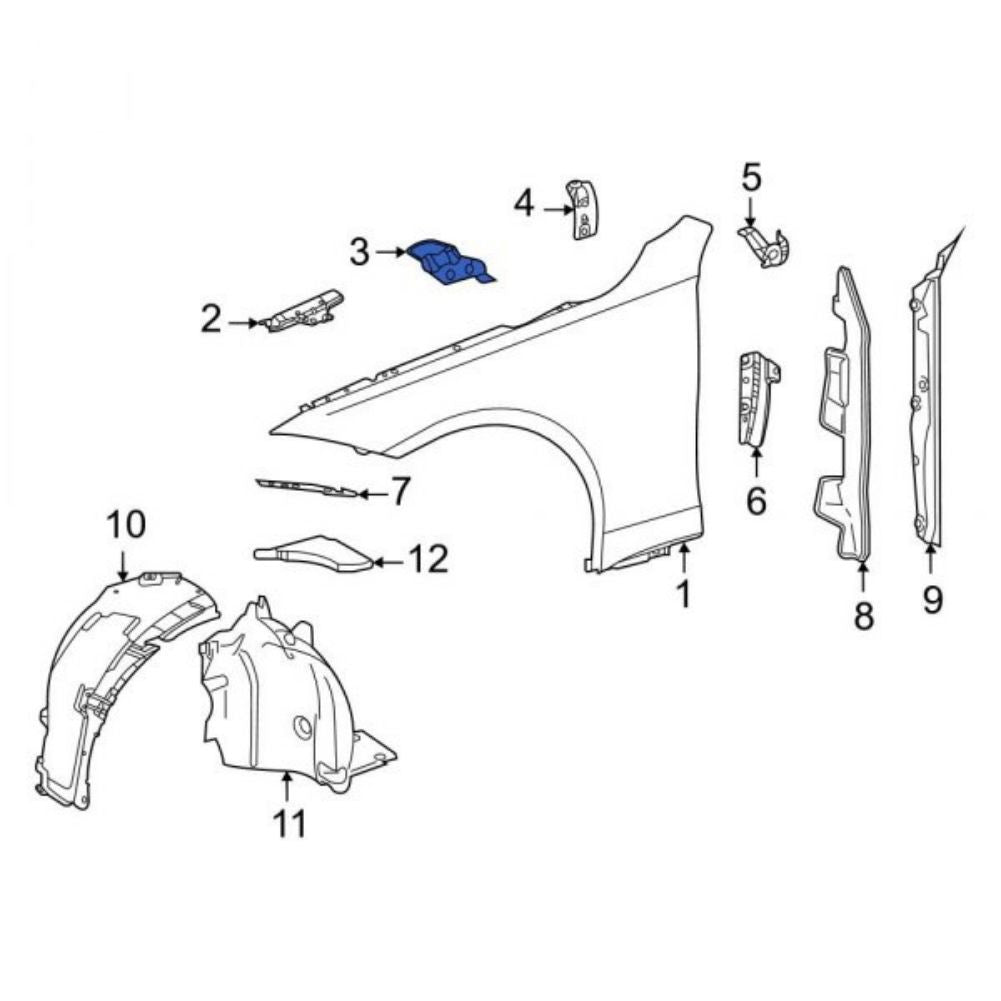 ya 5 8.7 2238800800 Fender Holder for Mercedes-benz S W223