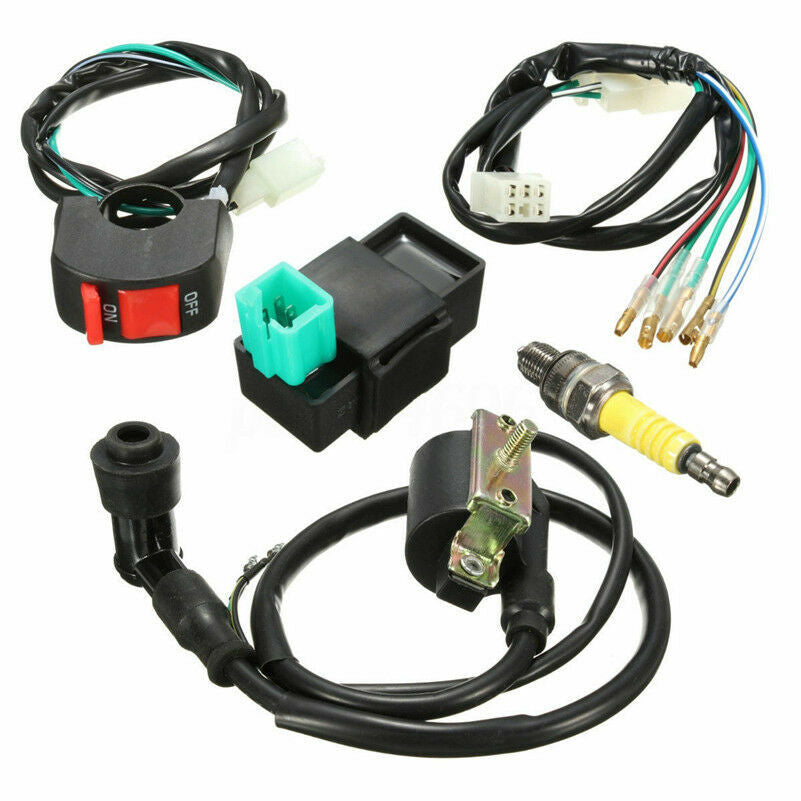 ya 8 5.27.2 5 Wiring Loom Kill Switch Coil CDI Spark Plug Kit For 110CC 125CC 140cc Pit Bike