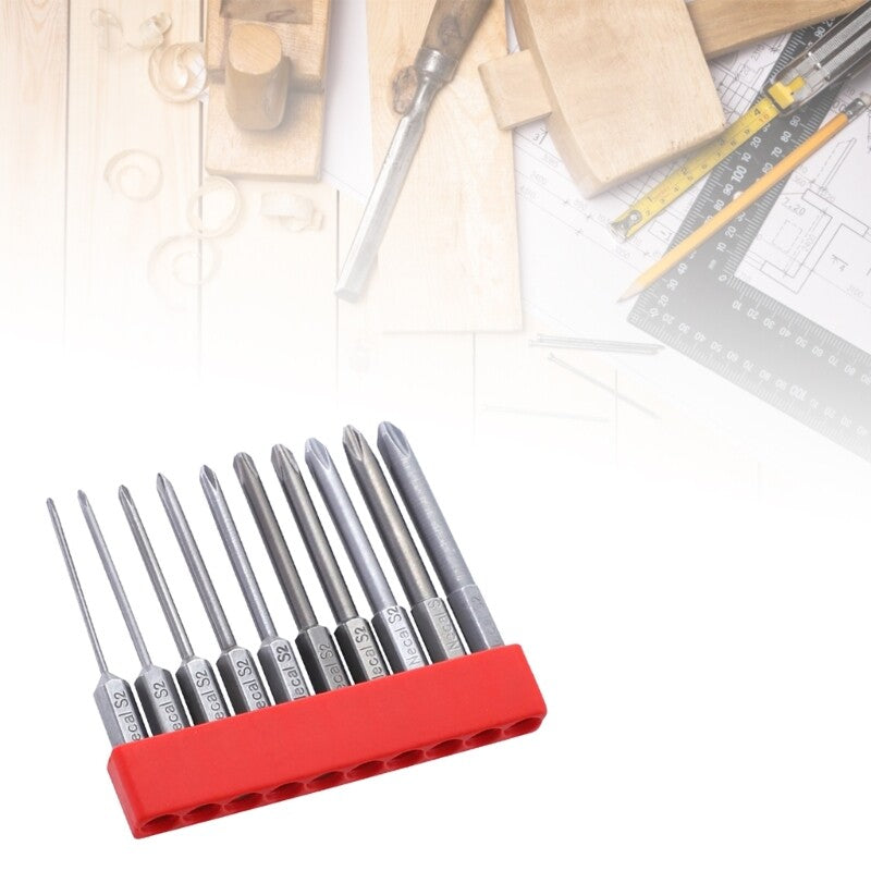 ya 26 10Pcs 65mm Screwdriver Bit Set Electric Cross Screw Driver Bits Drill Bit