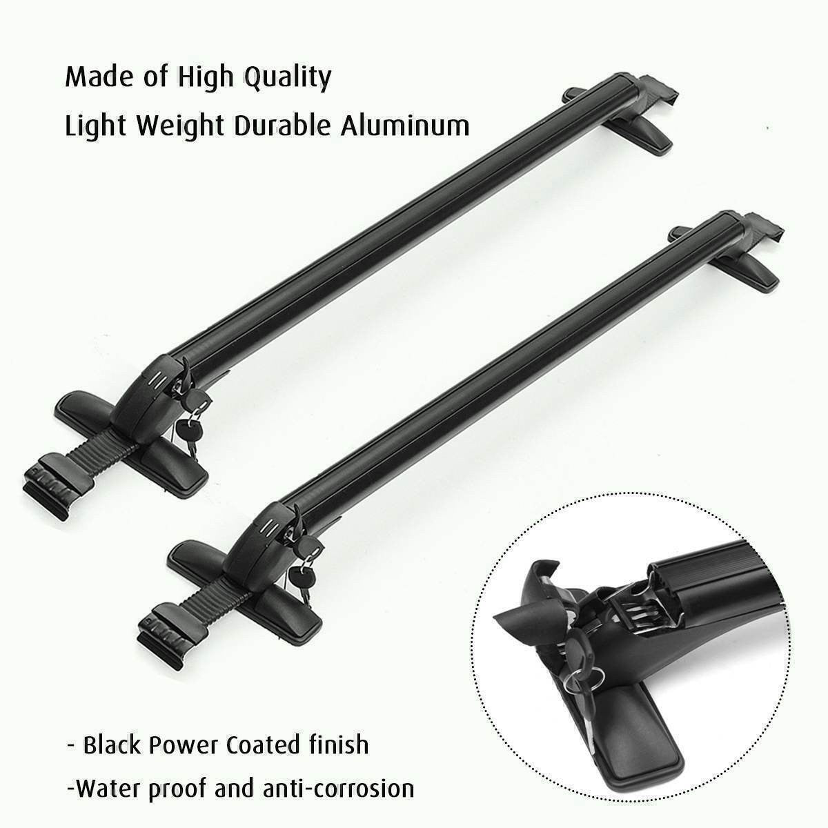 ya 5 8.7 Car Top Roof Rack Cross Bar 39.4 Luggage Carrier Aluminum w/ Lock Universal KY