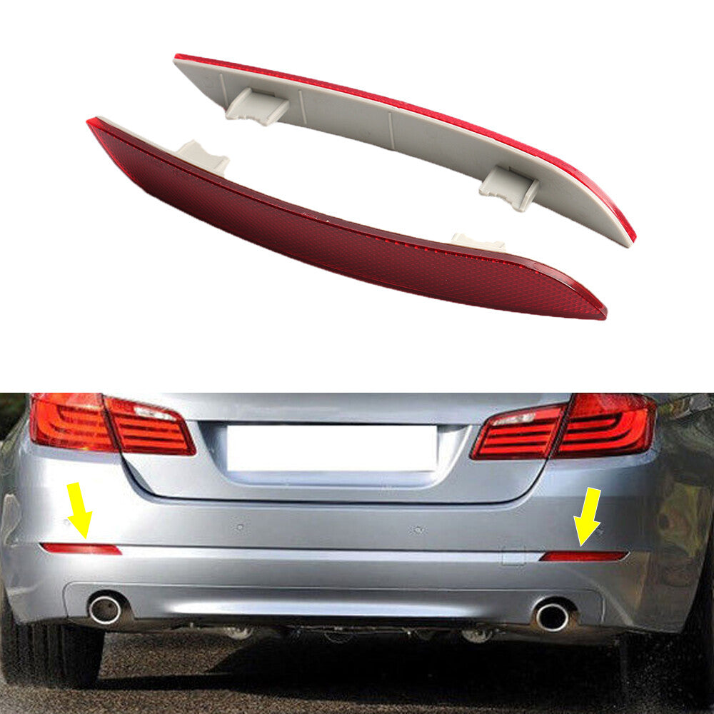 ya 27 6.18.2 Pair Rear Bumper Reflector Red For 5 Series E12 E28 E34 E39 E60 E61 2009-2013