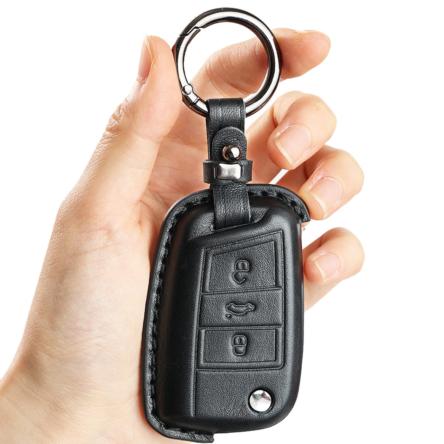 ya 5 8.7 Button Leather Remote Key Case Cover Protect for VW for SEAT for Skoda for Golf 7